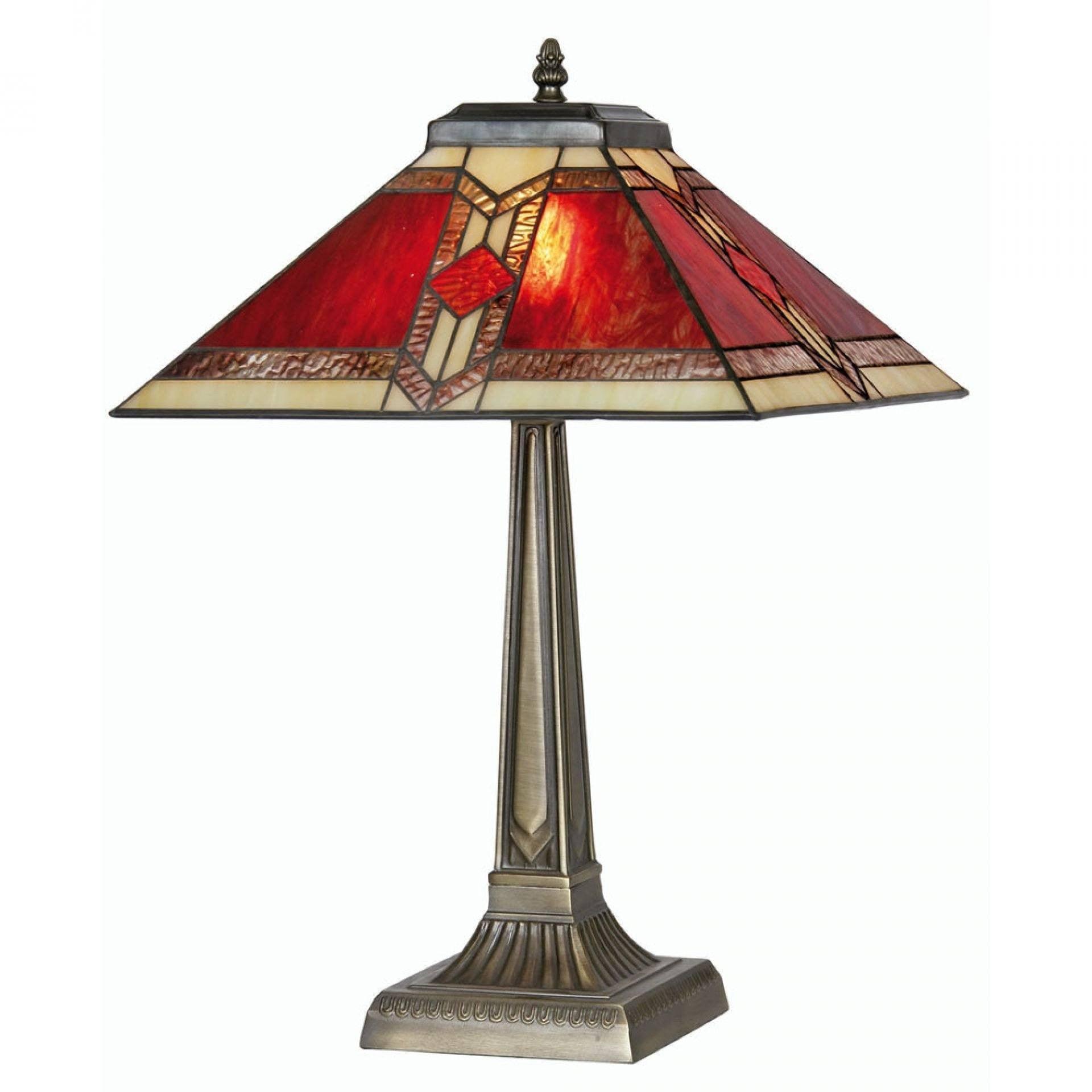 Oaks Lighting Aztec Tiffany Table Lamp-cracked-110326