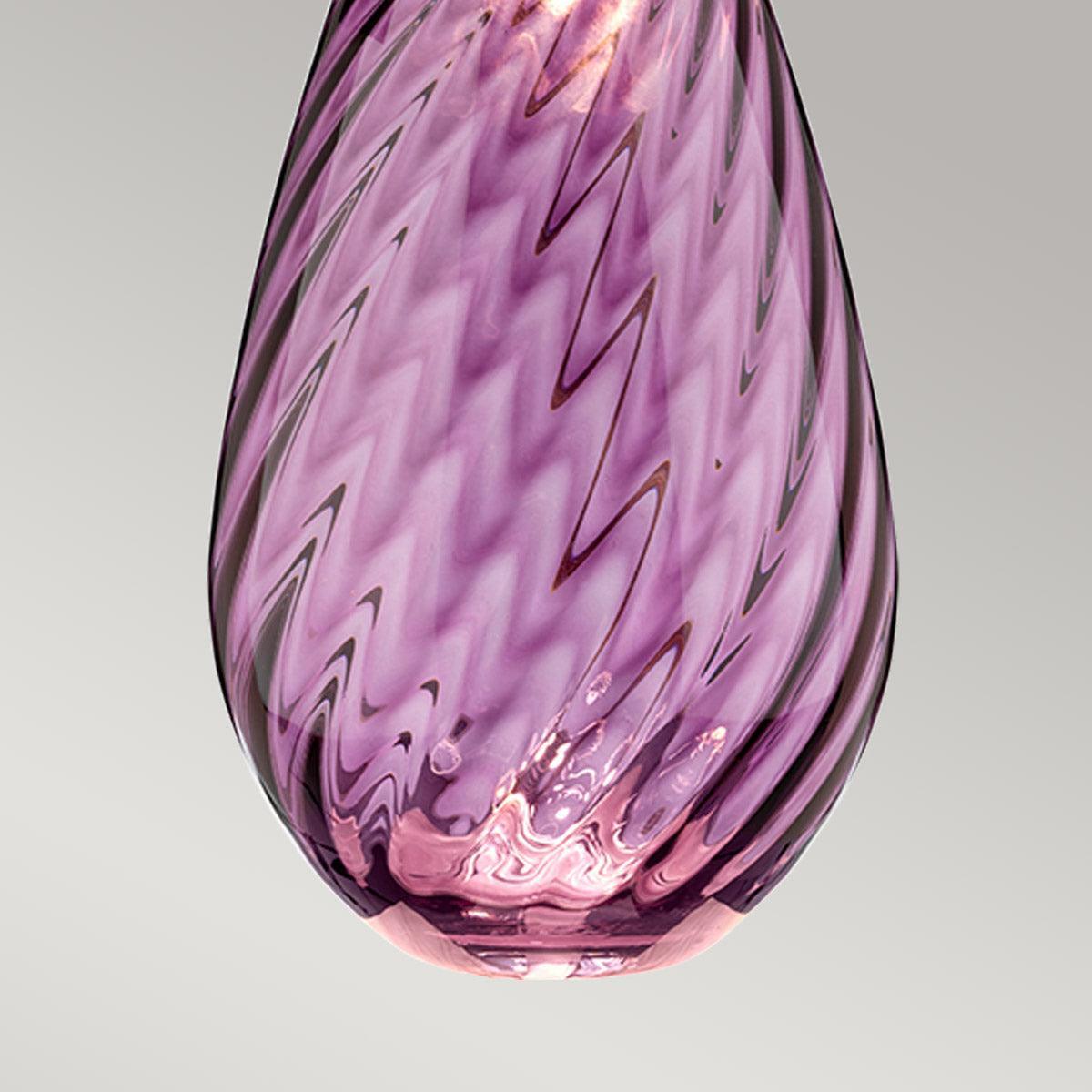 Lena 2 Light Large Plum Glass Table Lamp Elstead Lighting