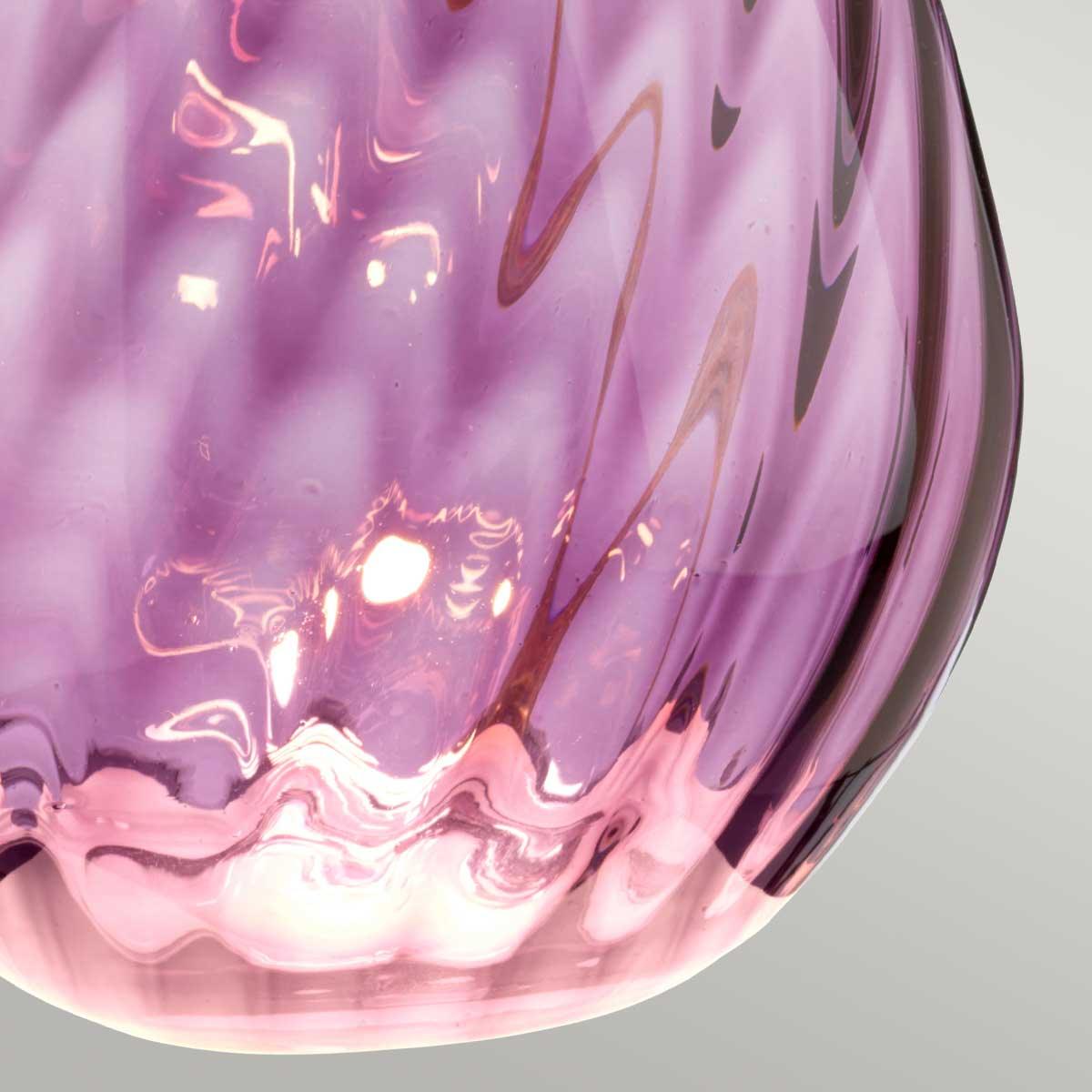 Lena 2 Light Small Plum Glass Table Lamp Elstead Lighting