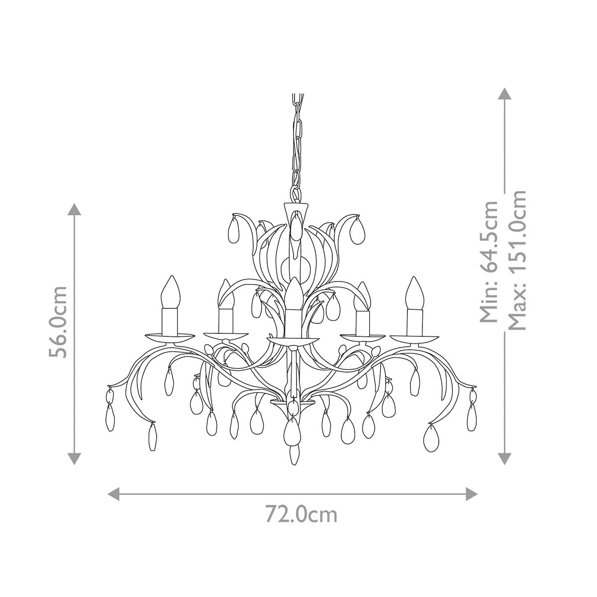 Elstead Lily 5 Light Bronze Chandelier