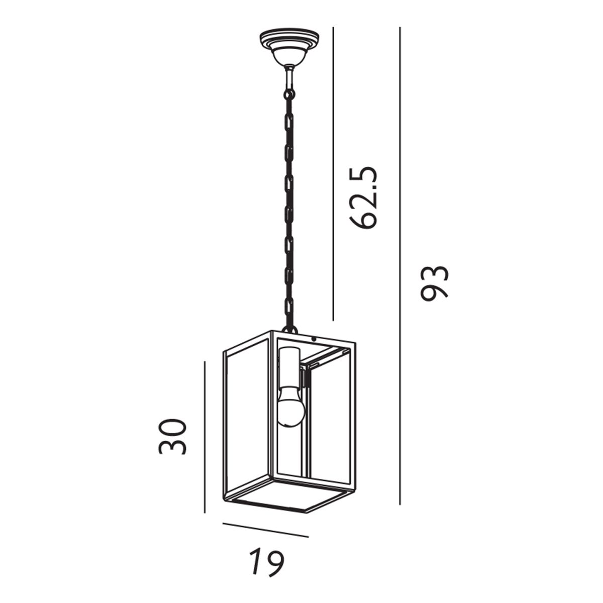Lofoten Black Outdoor Chain Lantern