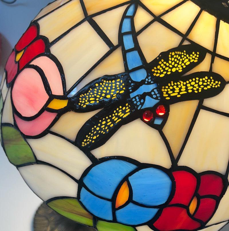 floral tiffany dragonfly lamp