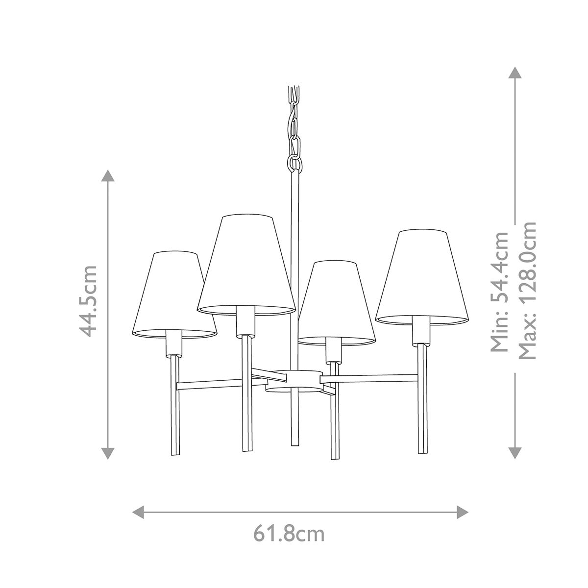 Elstead Lucerne 4 Light Brushed Nickel Chandelier