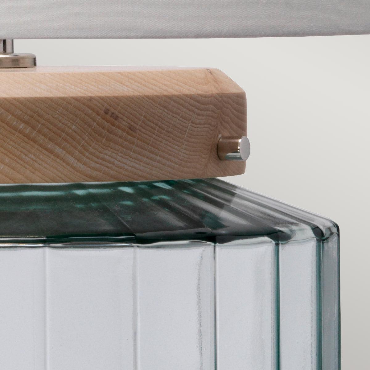 Luga Polished Nickel & Clear Glass Table Lamp Elstead