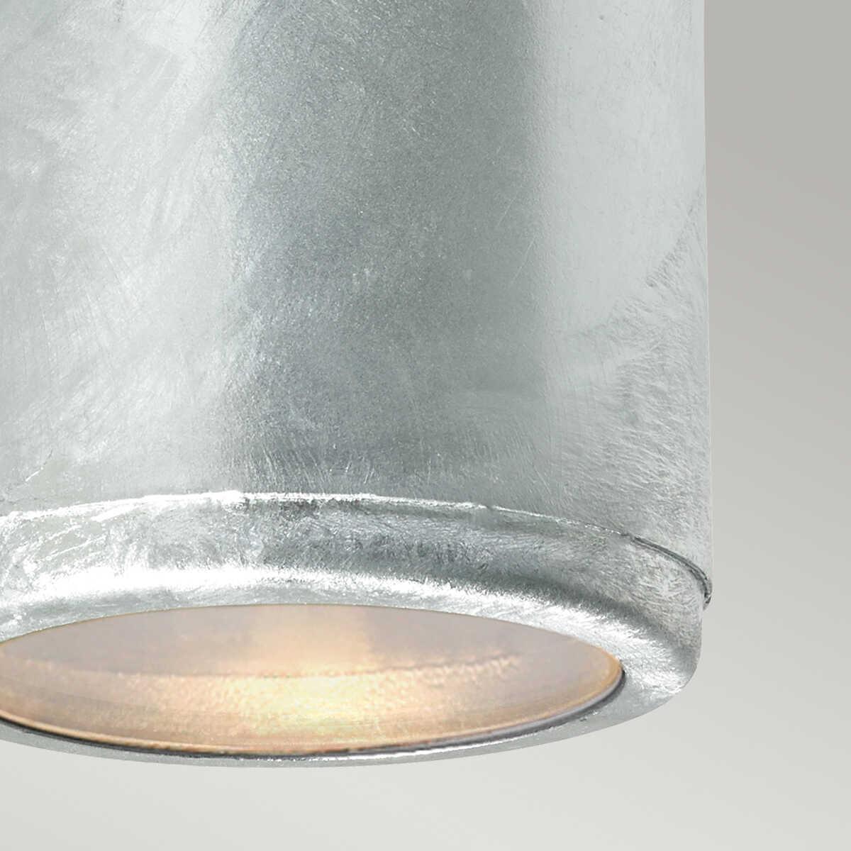 Norlys Mandal 1 Light Outdoor Down Wall Light Galvanized-WAREHOUSE-40-260626