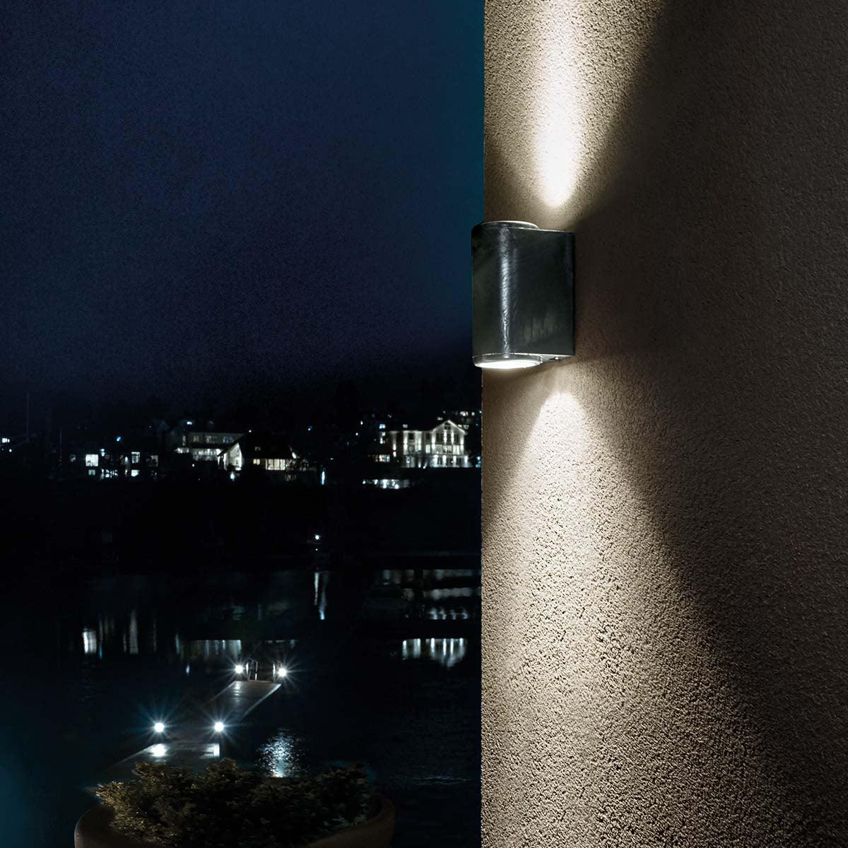 Norlys Mandal 2 Light Up/Down Outdoor Wall Light Galvanized