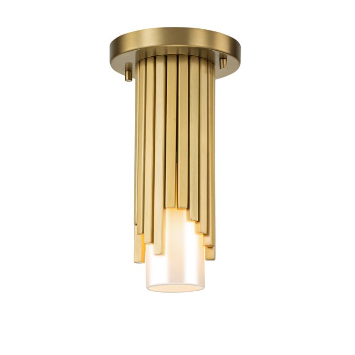 Elstead Marvele Living Room Flush/Pendant Duel Mount Brass Ceiling Light by Elstead Lighting MARVELE-MP-AB-OPAL