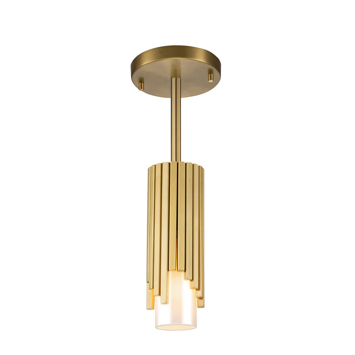 Elstead Marvele Flush or Pendant Duel Mount Brass Ceiling Light