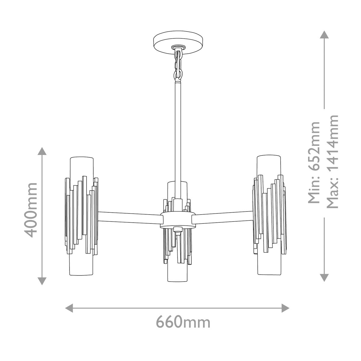 Elstead Marvele 6 Light Art Deco Chandelier