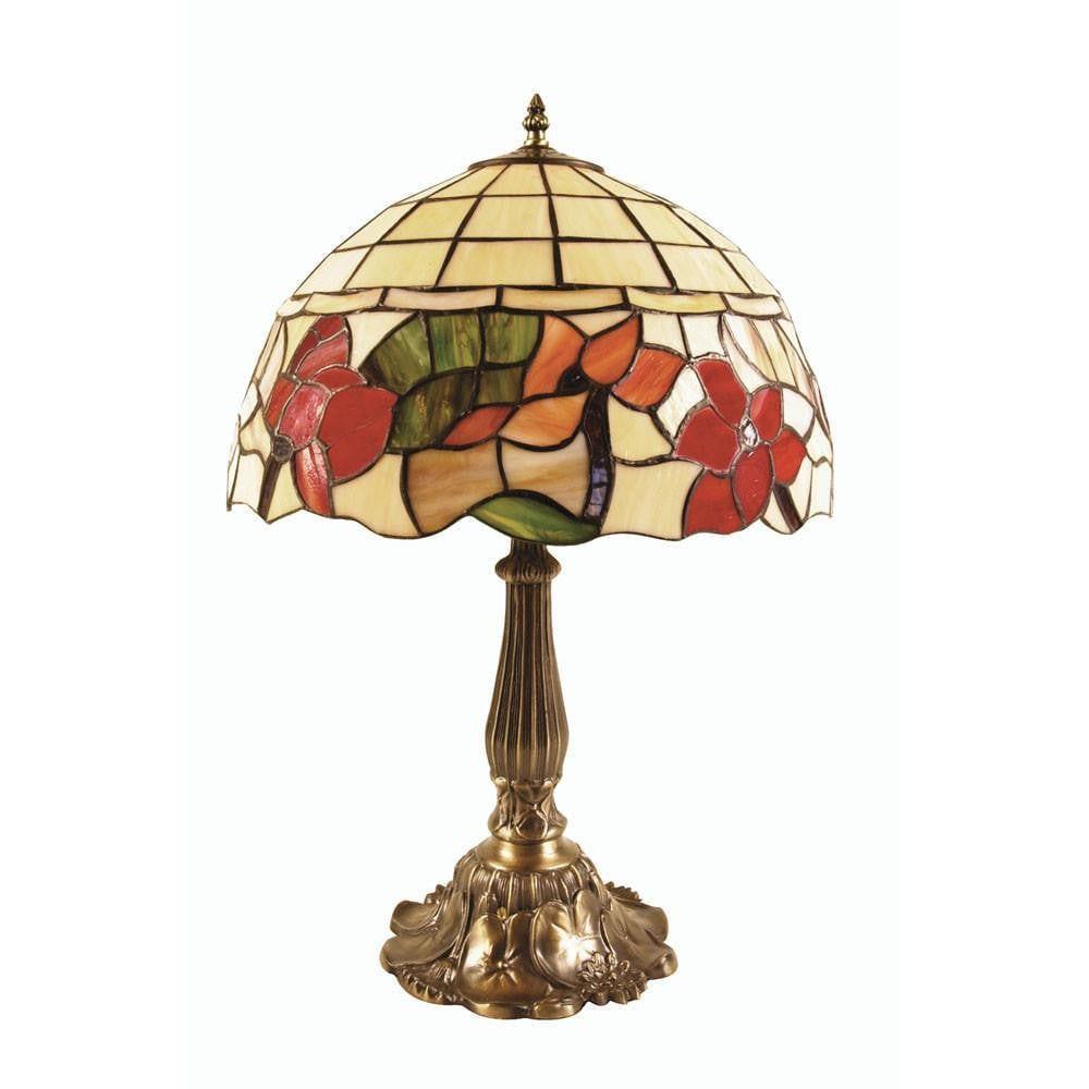 Oaks Lighting Border Tiffany 12" Table Lamp-TIFF-20-240626