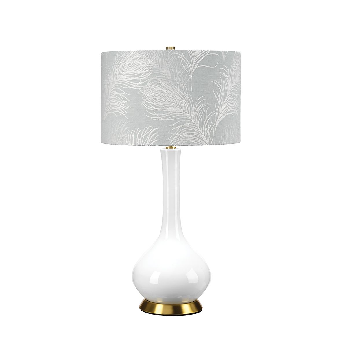 Milo White Ceramic Table Lamp with White Shade
