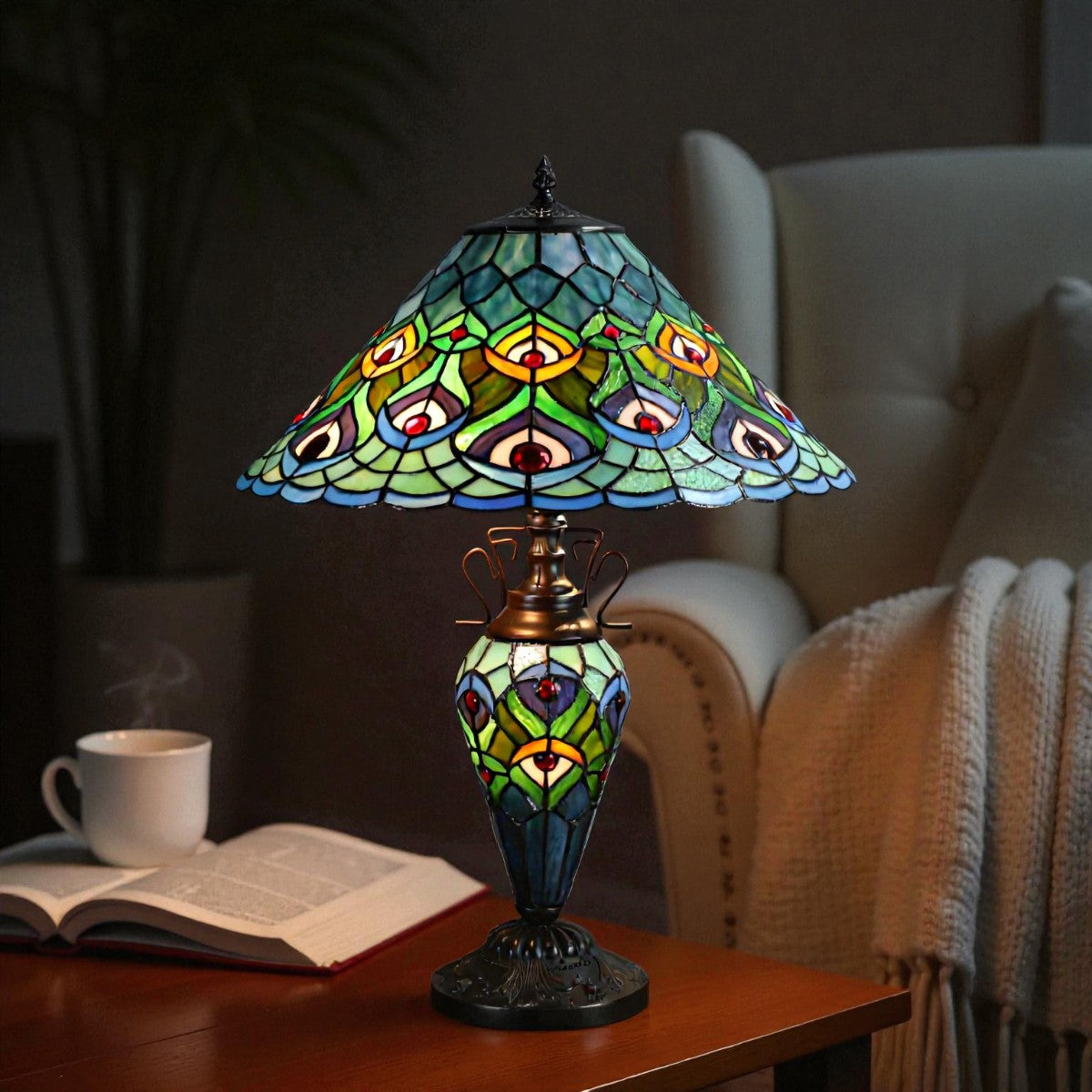 Oldbury Double Tiffany Table Lamp