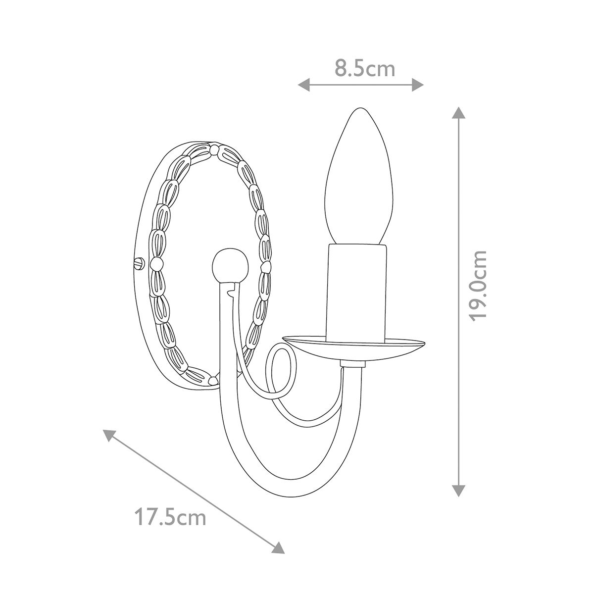 Elstead Minster Black & Gold 1 Light Wall Light