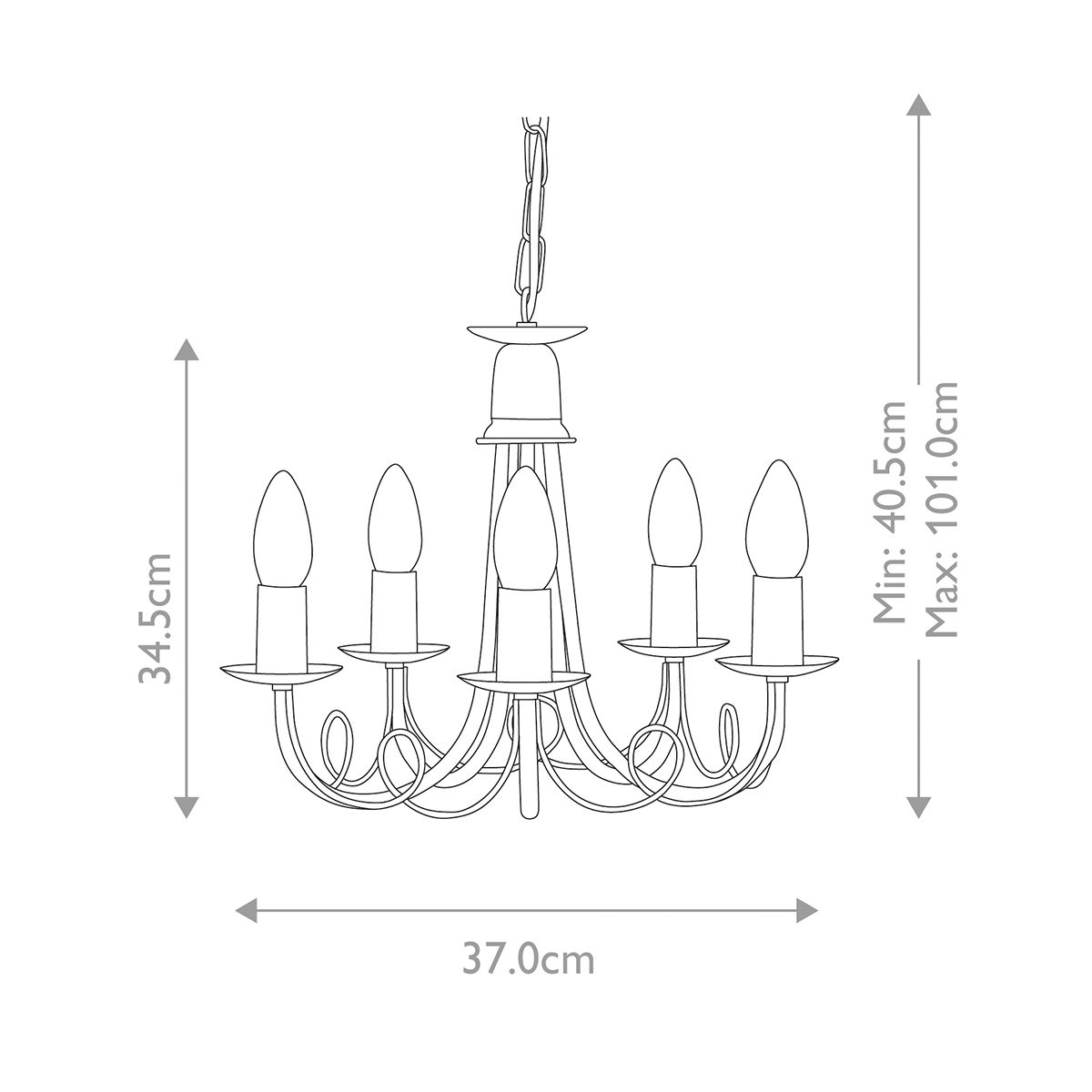 Elstead Minster Ivory & Gold 5 Light Chandelier-warehouse-clearance-140826
