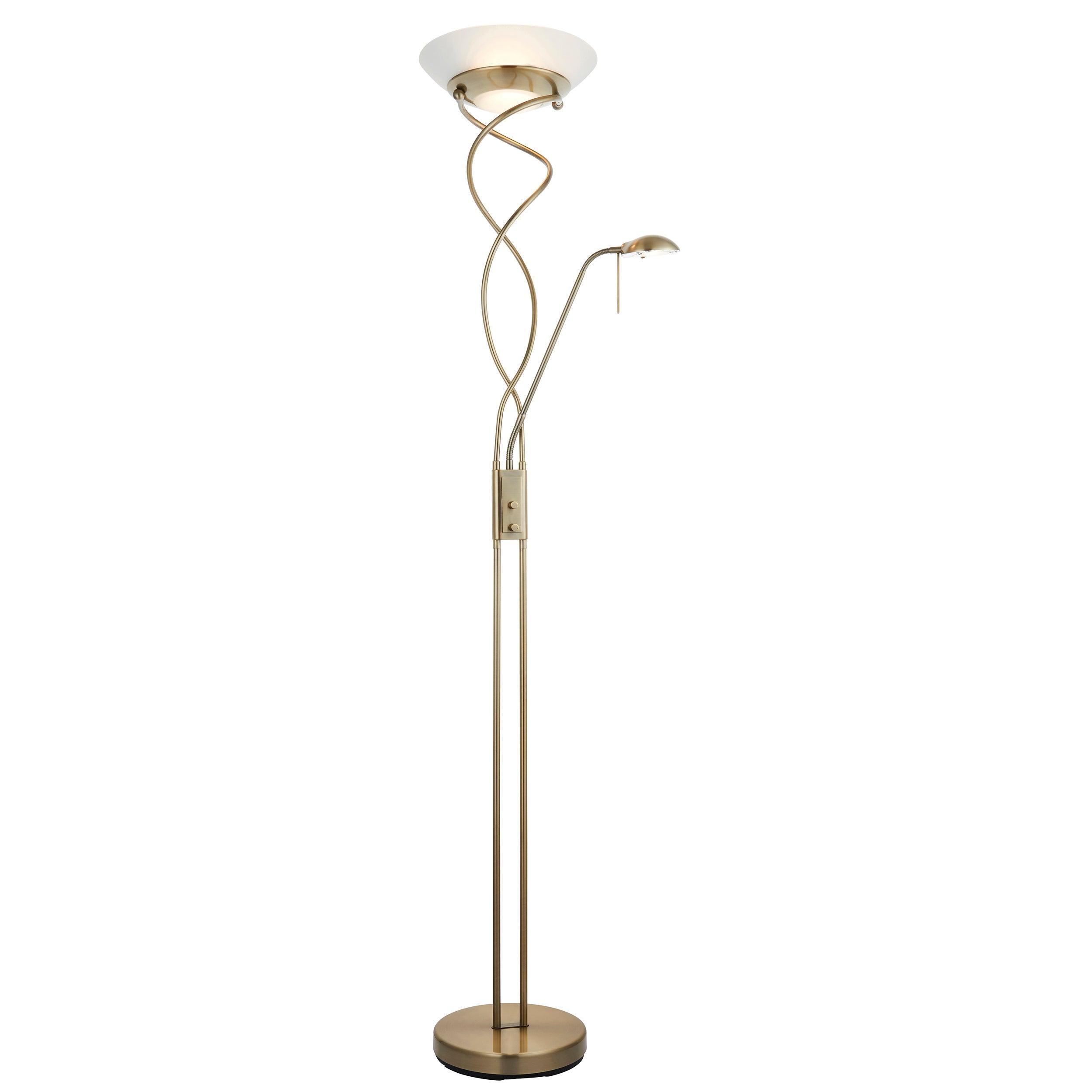 monaco antique nickel finish and opal glass floor lamp by Endon Lighting Hallway Lighting Idea wide angle