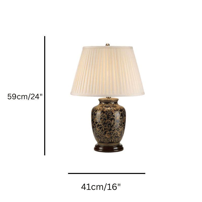 Morris Small Black Ceramic Table Lamp size guide
