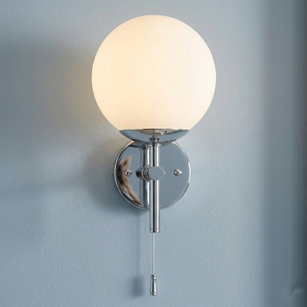 Oaks Mani Chrome Finish Bathroom Wall Light