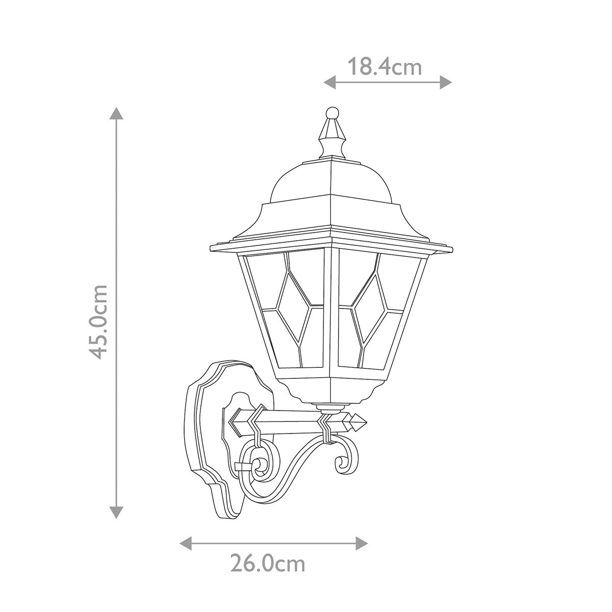 Elstead Norfolk Black Outdoor Uplighter Wall Light-warehouse-180926