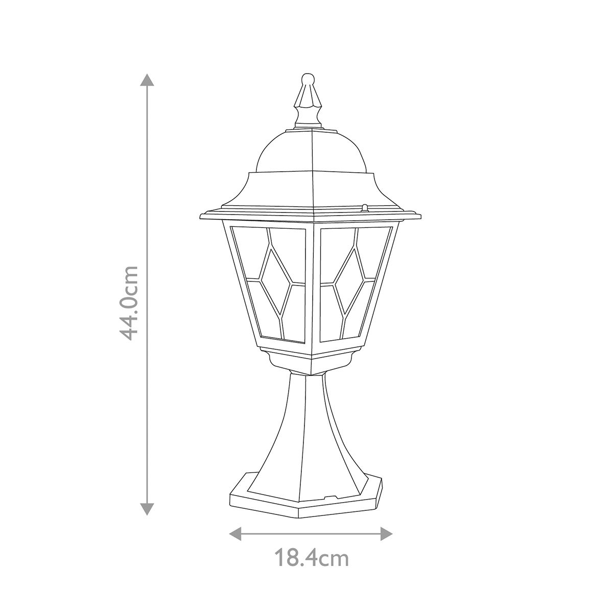Elstead Norfolk Black Outdoor Pedestal Lantern-warehouse-clearance-140826
