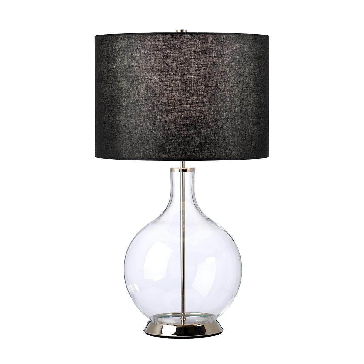 Elstead Orb 1 Nickel Light Table Lamp - Black Shade-clearance