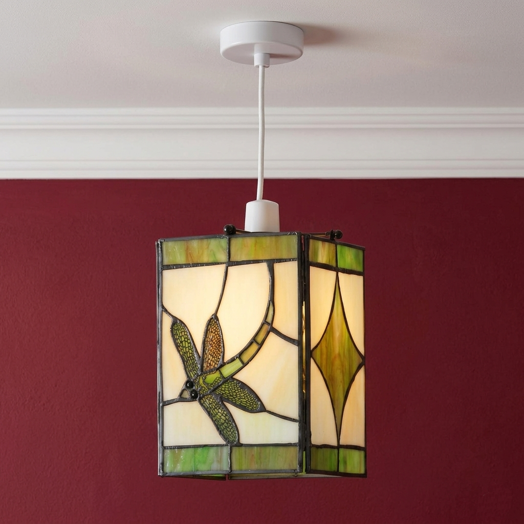 Oaks Green Tiffany Dragonfly Easy Fit Ceiling Lamp Shade