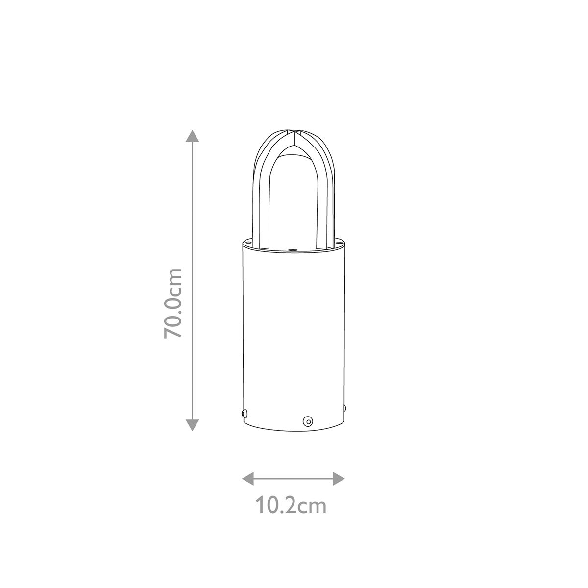 Elstead Paignton 1 Light Medium Silver Outdoor Bollard - 30cm