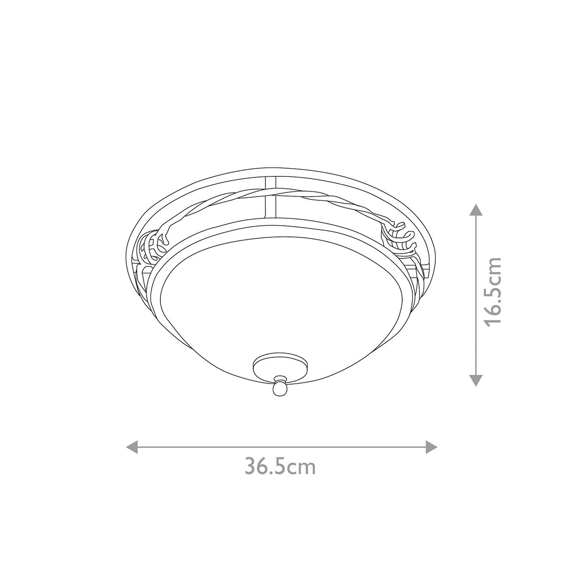 Elstead Pembroke Black 2 Light Flush Ceiling Light