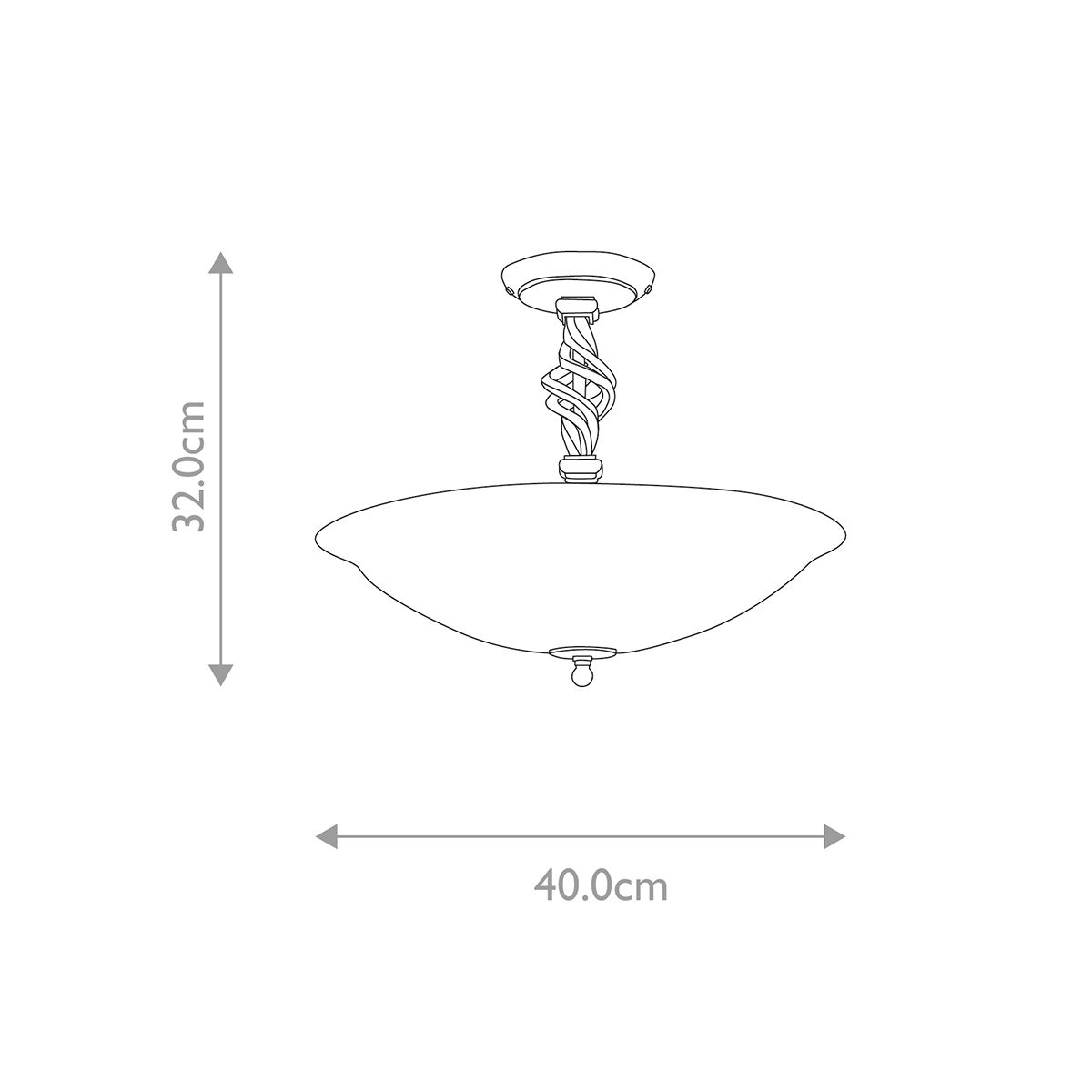 Elstead Pembroke Black Semi-Flush Ceiling Light
