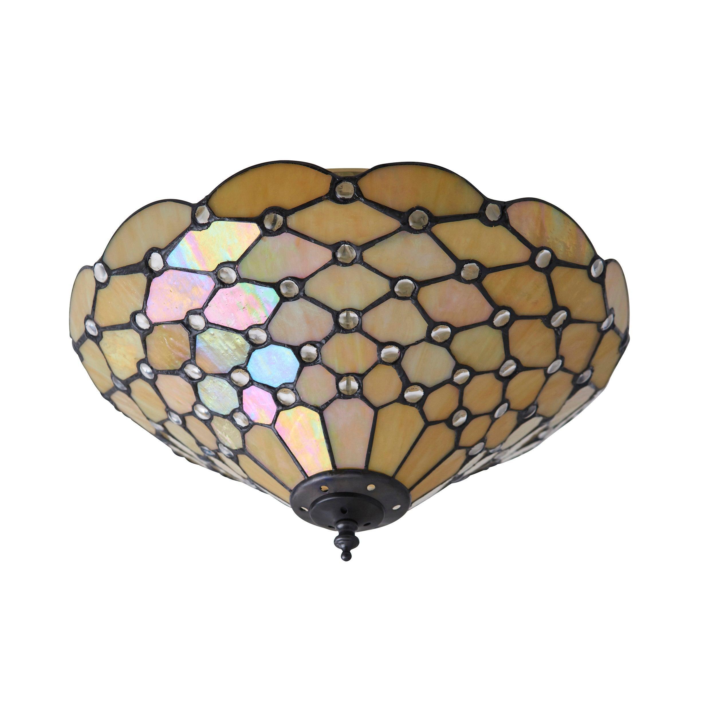 pearl tiffany flush ceiling light 70242 Living room lighting image