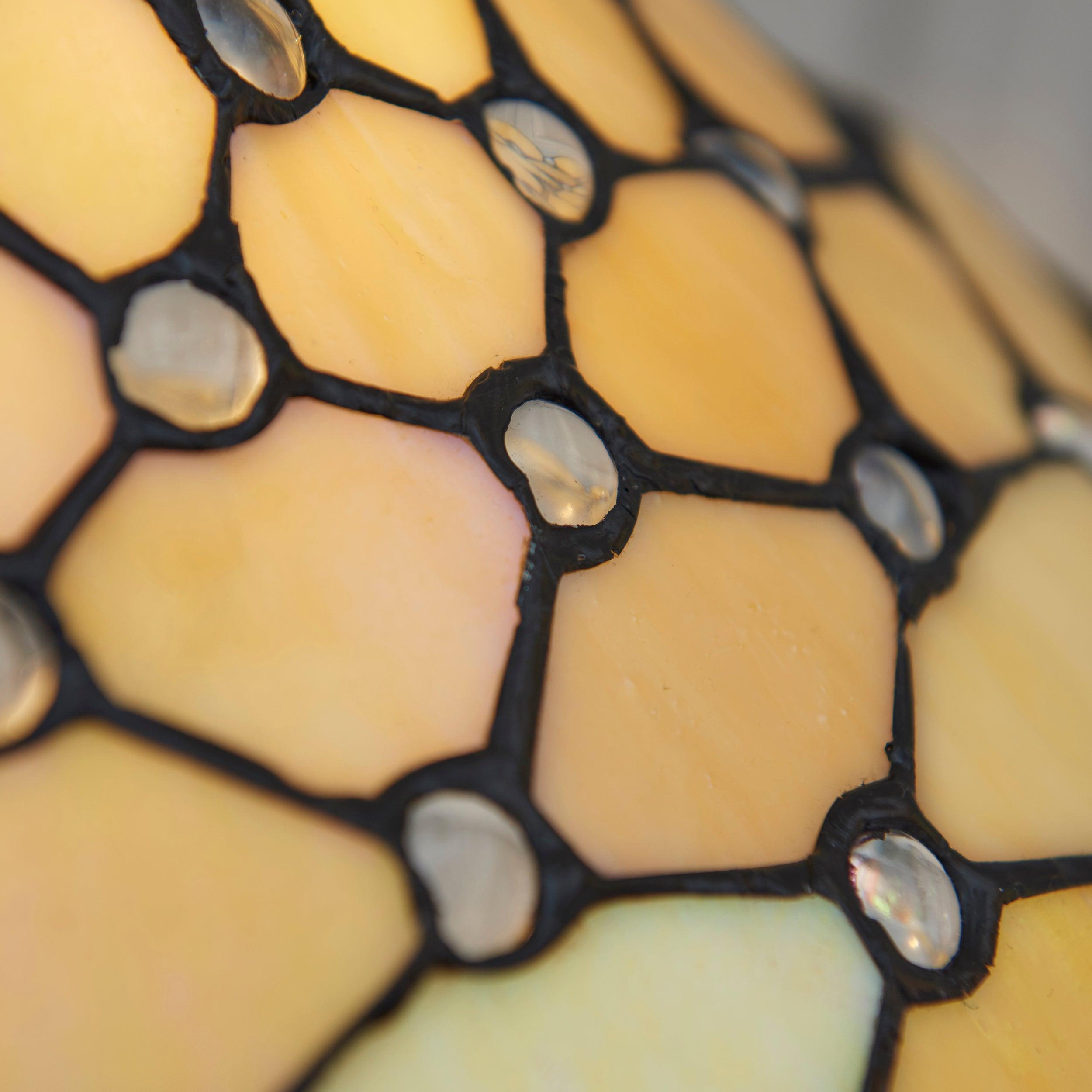 pearl tiffany table lamp Close Up Lit Image