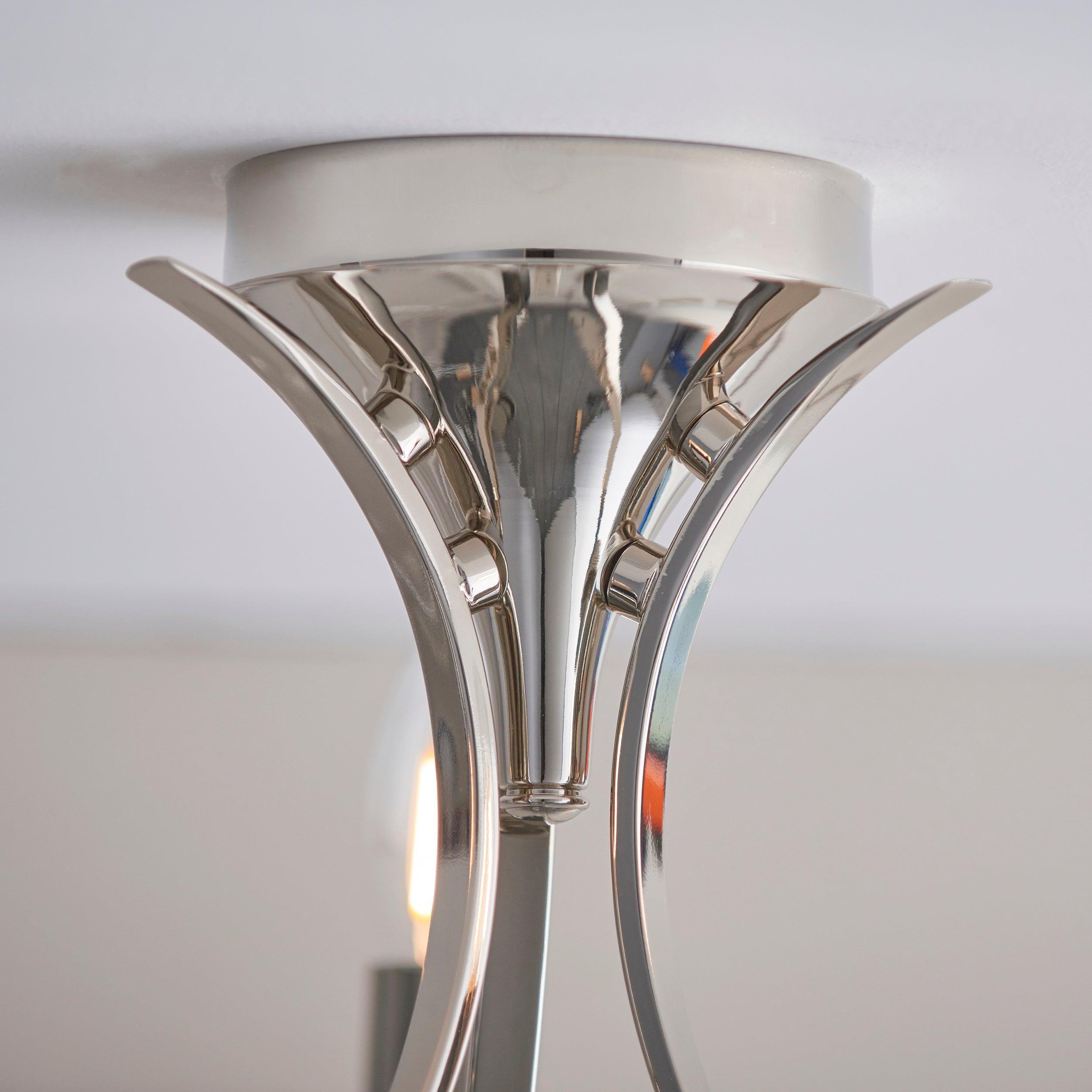 Traditional Flush & Semi Flush Ceiling Lights - Penn 3 Light Polished Nickel Finish Semi-Flush Light CA7P3N Living Room Image 11