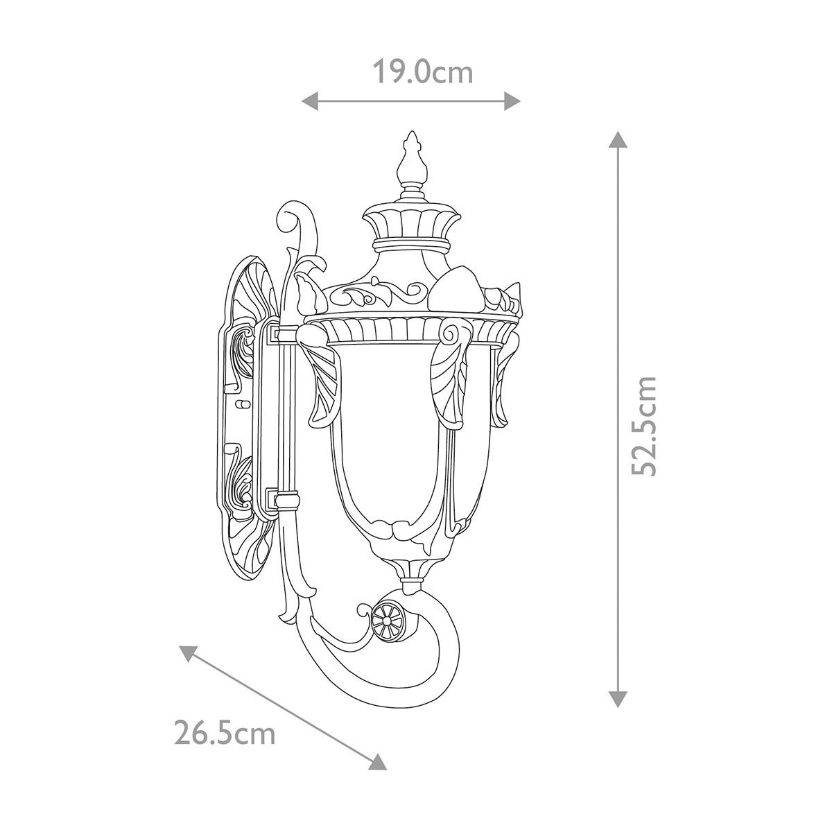 Philadelphia Old Bronze Medium Outdoor Uplighter Wall Light