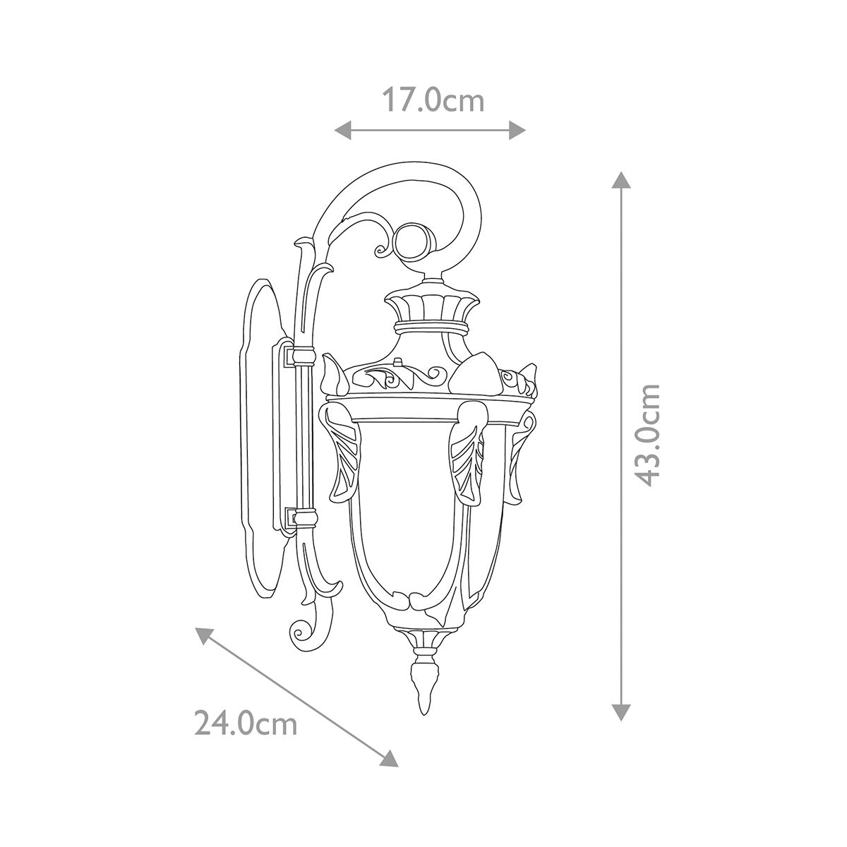 Philadelphia 1 Light Small Outdoor Down Wall Light - Bronze