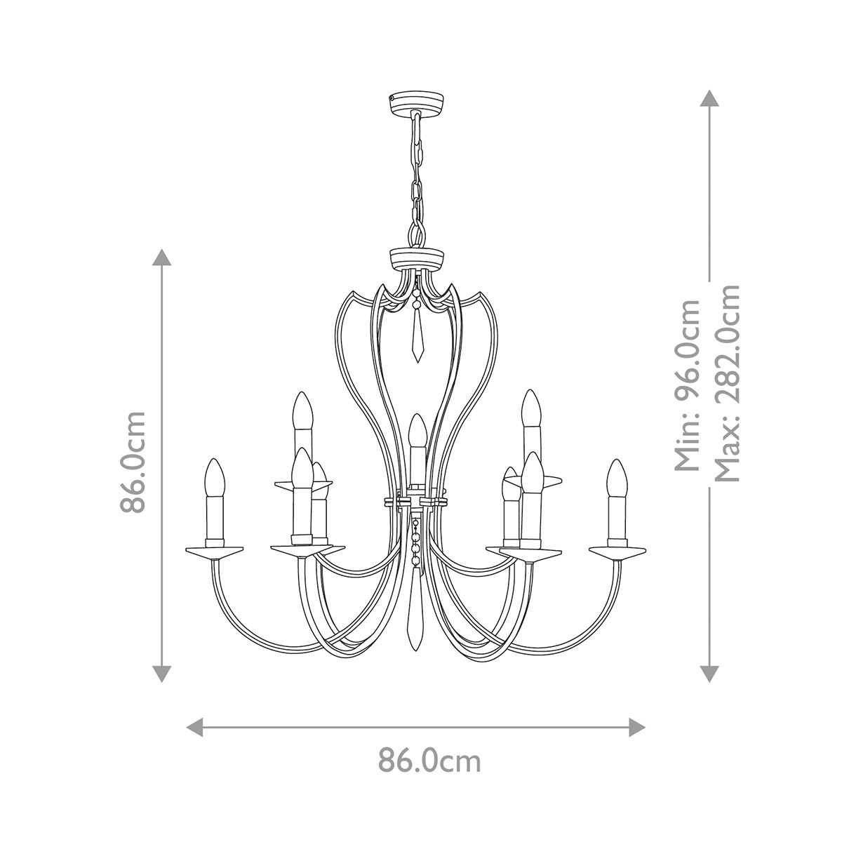Elstead Pimlico Dark Bronze 9 Light Chandelier