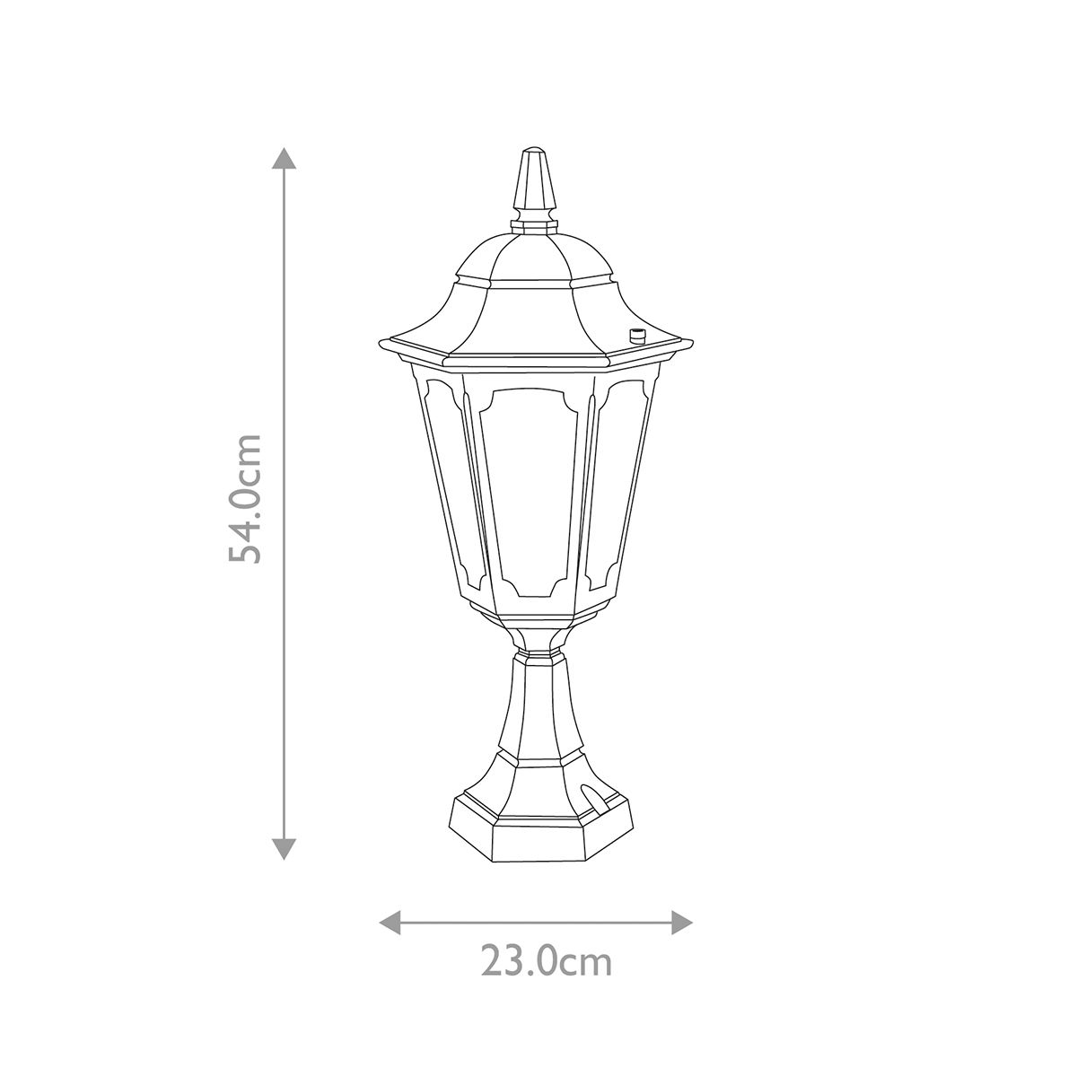 Elstead Parish Black Outdoor Pedestal Lantern