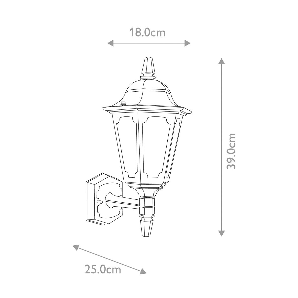 Elstead Parish Black Outdoor Mini Uplighter Wall Light