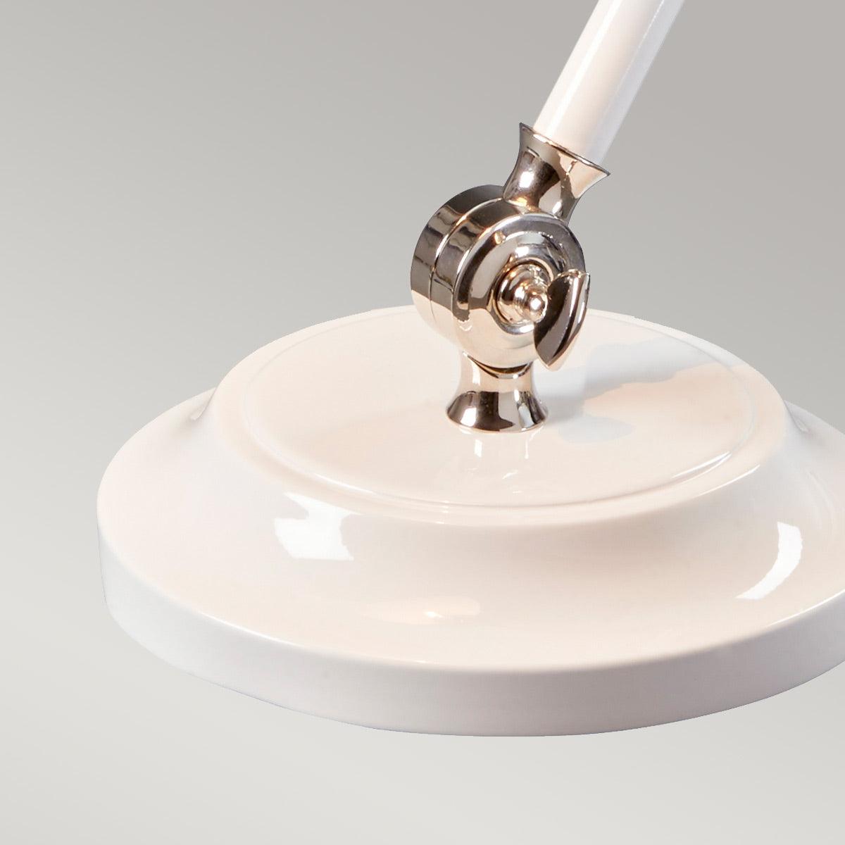 Provence Element 1 Light White & Polished Nickel Table Lamp