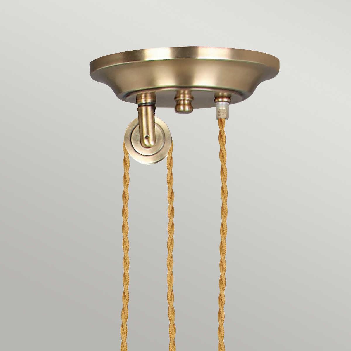 Elstead Provence Aged Brass 1 Light Rise & Fall Ceiling Pendant-OPEN-BOX-50-260626