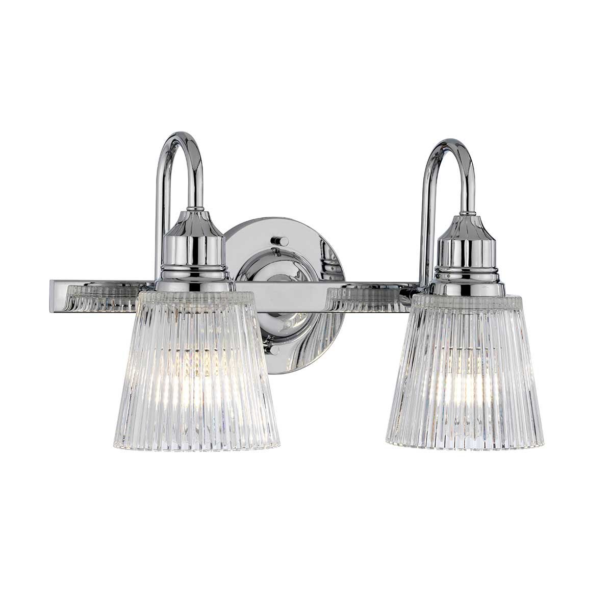 Addison Double Polished Chrome Bathroom Wall Light QN-ADDISON2-BATH by Quintiesse