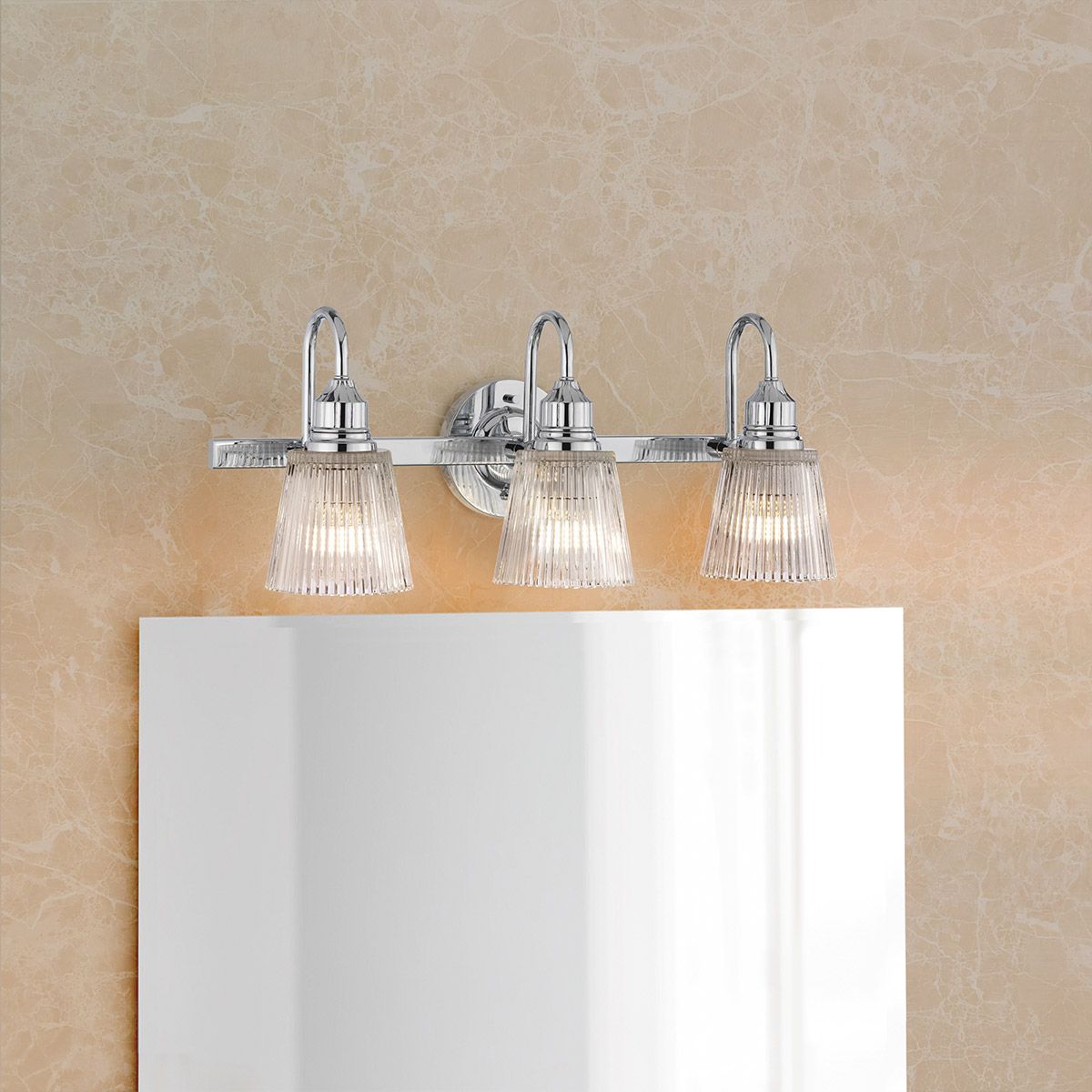 Addison 3 Light Polished Chrome Bathroom Wall Light-OPEN-BOX-260226