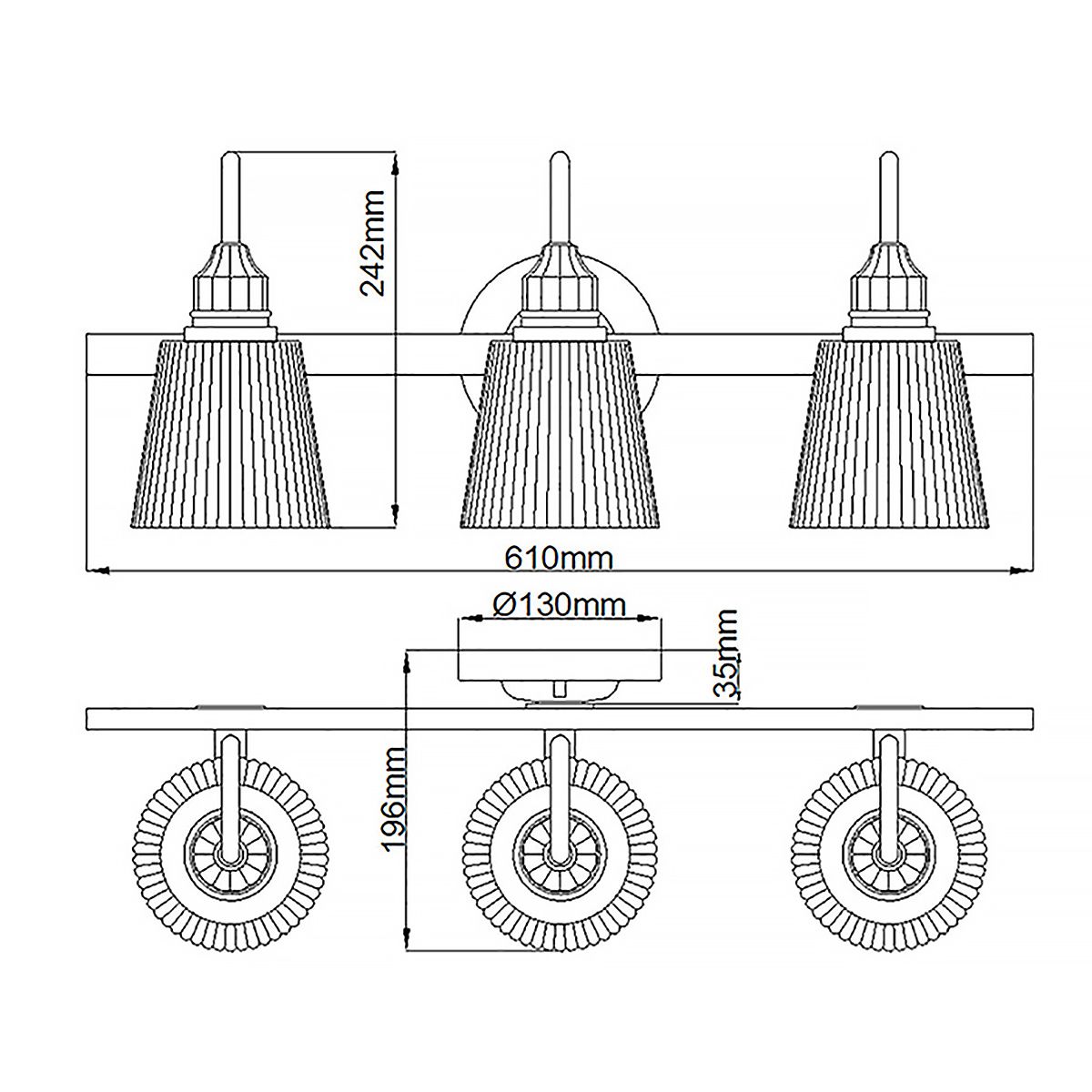 Addison 3 Light Polished Chrome Bathroom Wall Light