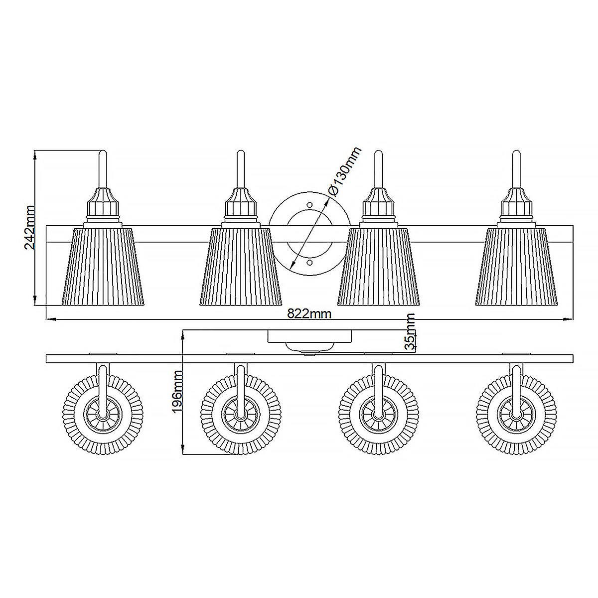 Addison 4 Light Polished Chrome Bathroom Wall Light