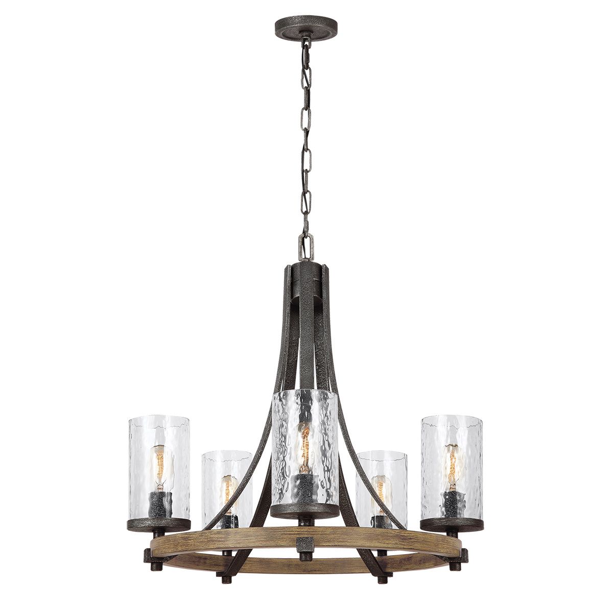 Angelo 5 Light Metal & Wood Chandelier By Quintiesse Lighting QN-ANGELO5