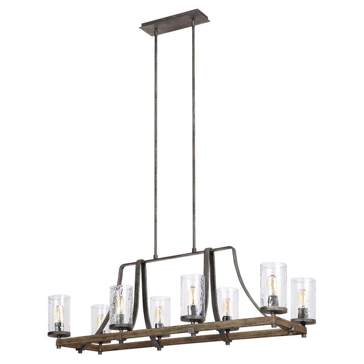 Angelo 8 Light Metal & Wood Isle Chandelier QN-ANGELO8-ISLE by Feiss