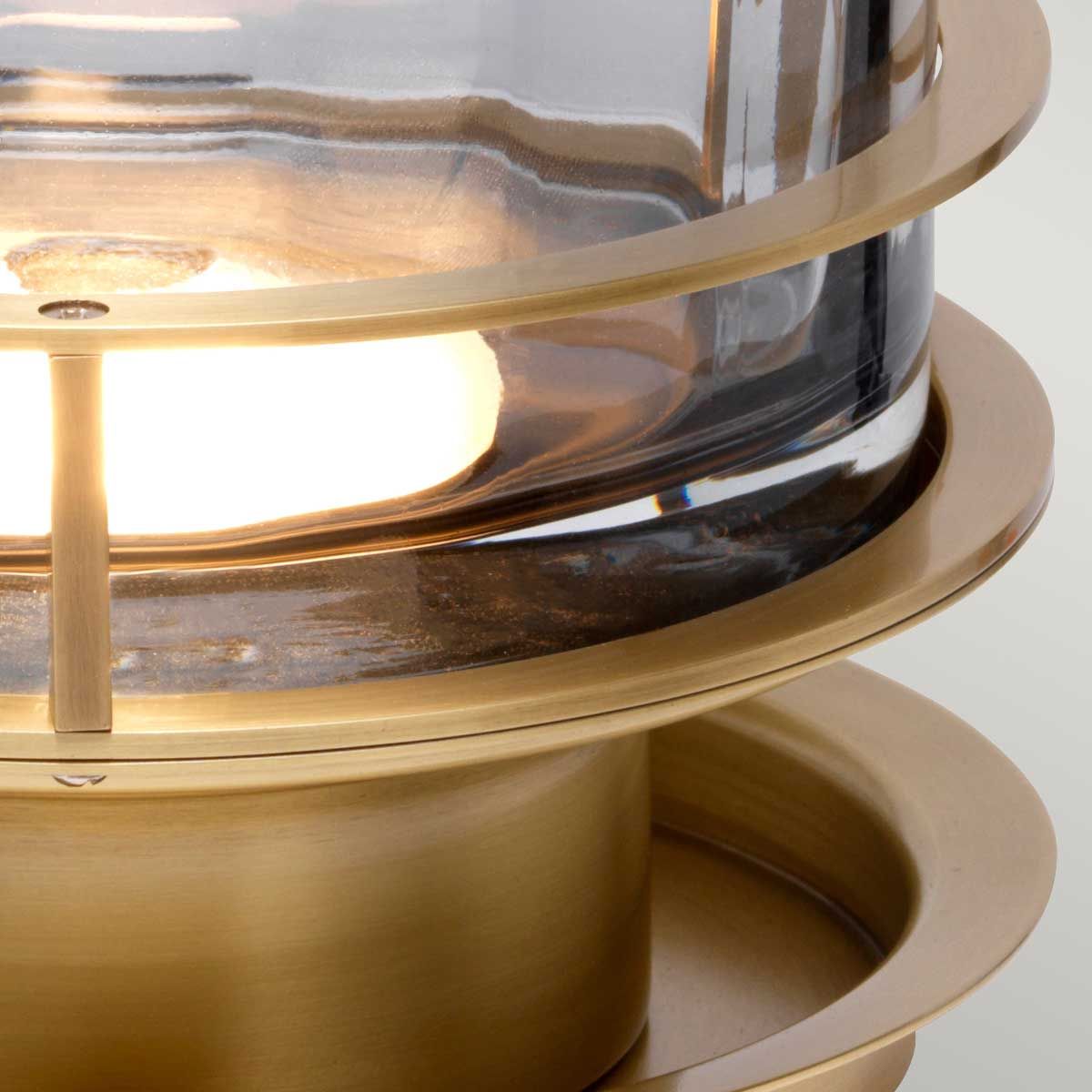 Arno Smoked Glass Table Lamp with Brass Finish