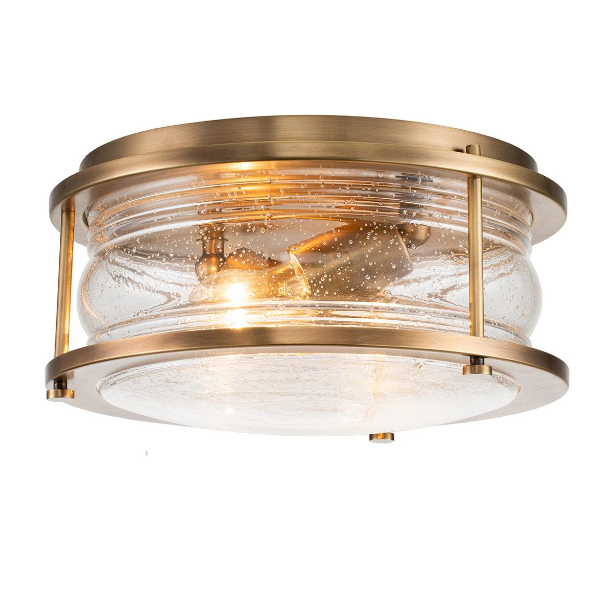 Ashland Bay Brass Flush Bathroom Ceiling Light-warehouse-clearance-140826