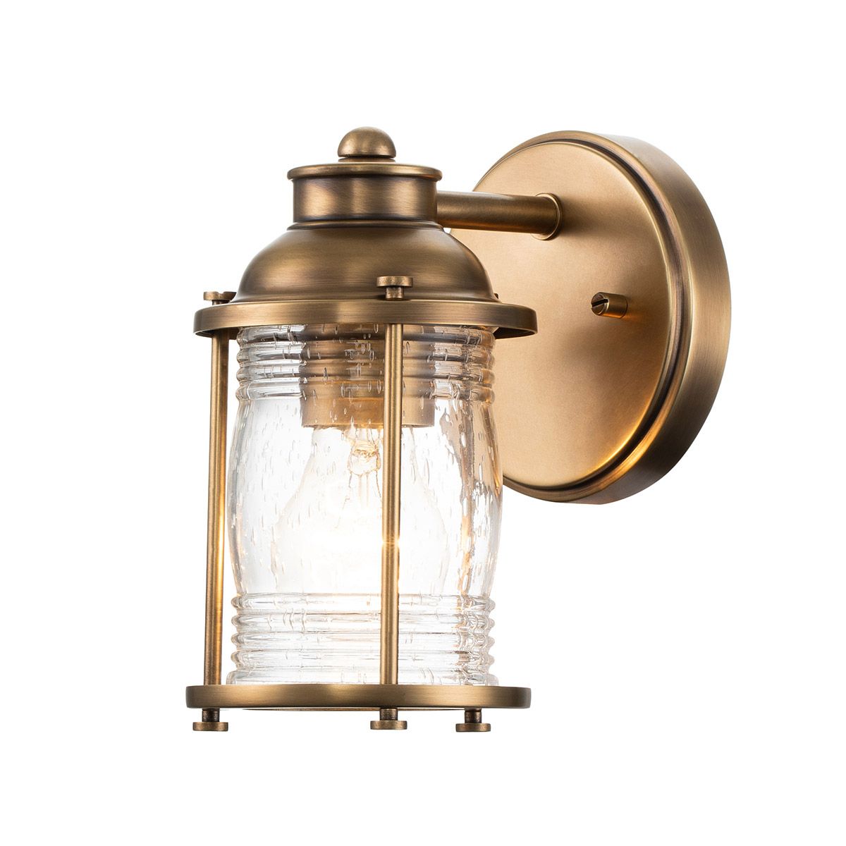 Ashland Bay Brass Bathroom Wall Light QN-ASHLANDBAY1-NBR-BATH by Kichler
