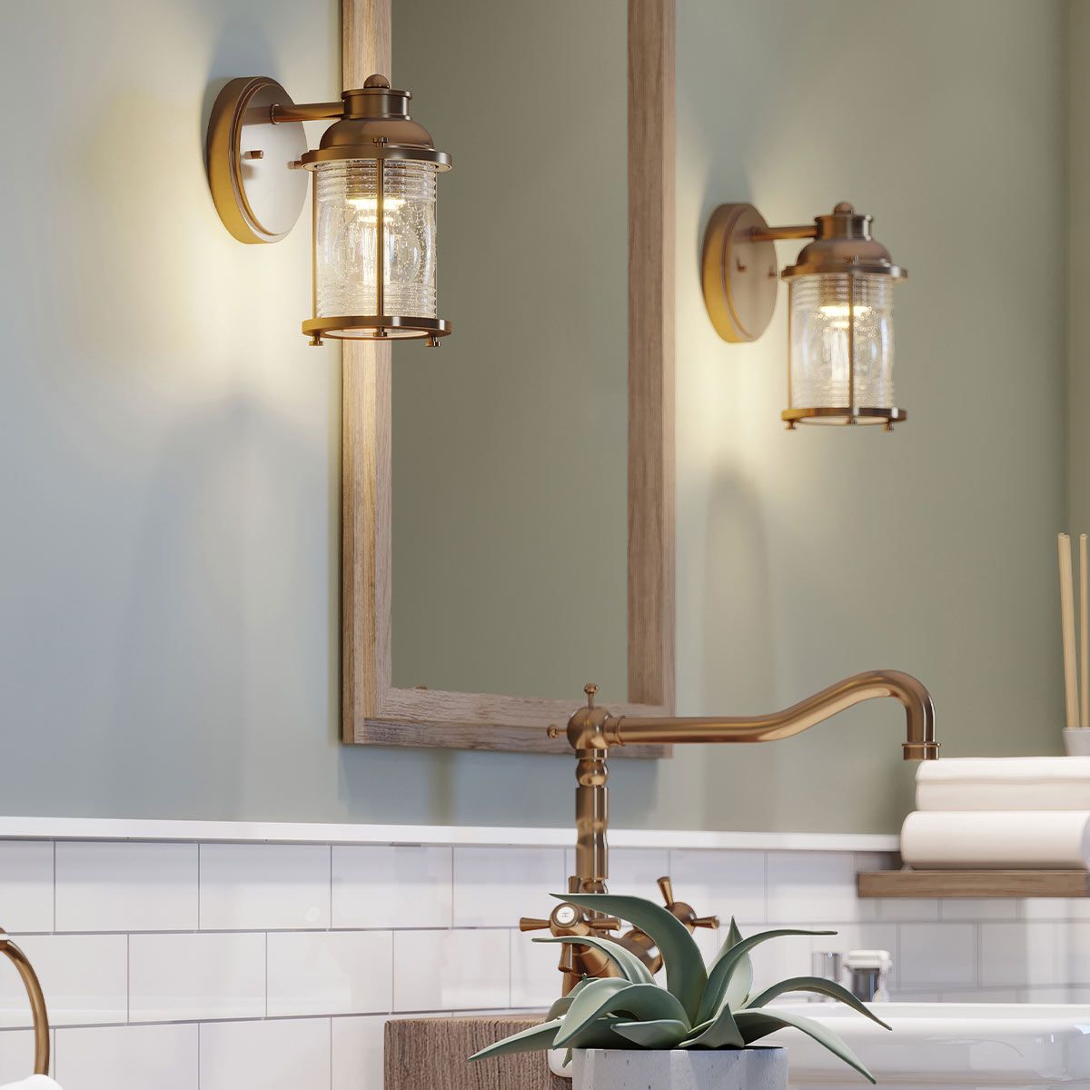 Ashland Bay Brass Bathroom Wall Light