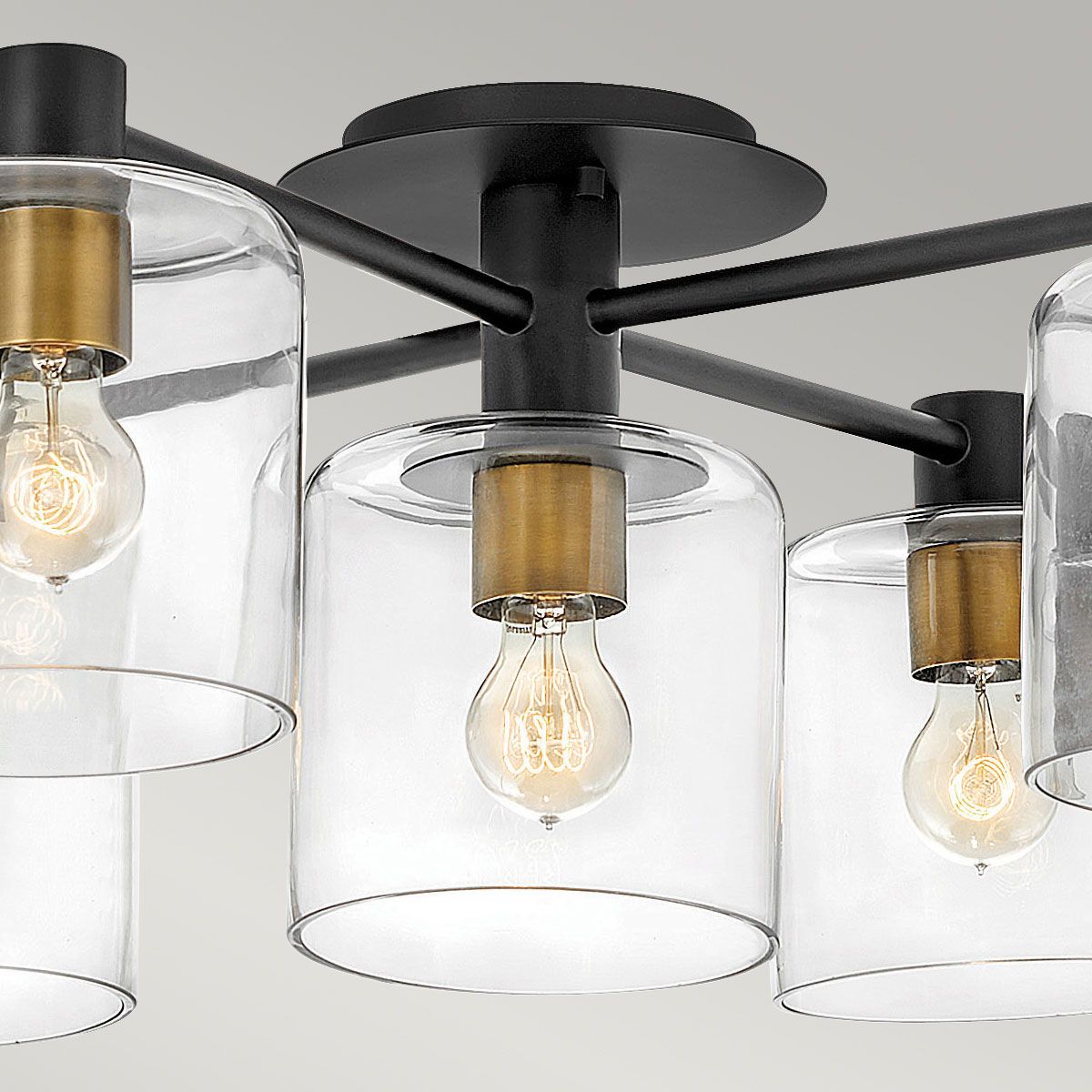 Axel 5 Light Black Semi-flush Ceiling Light