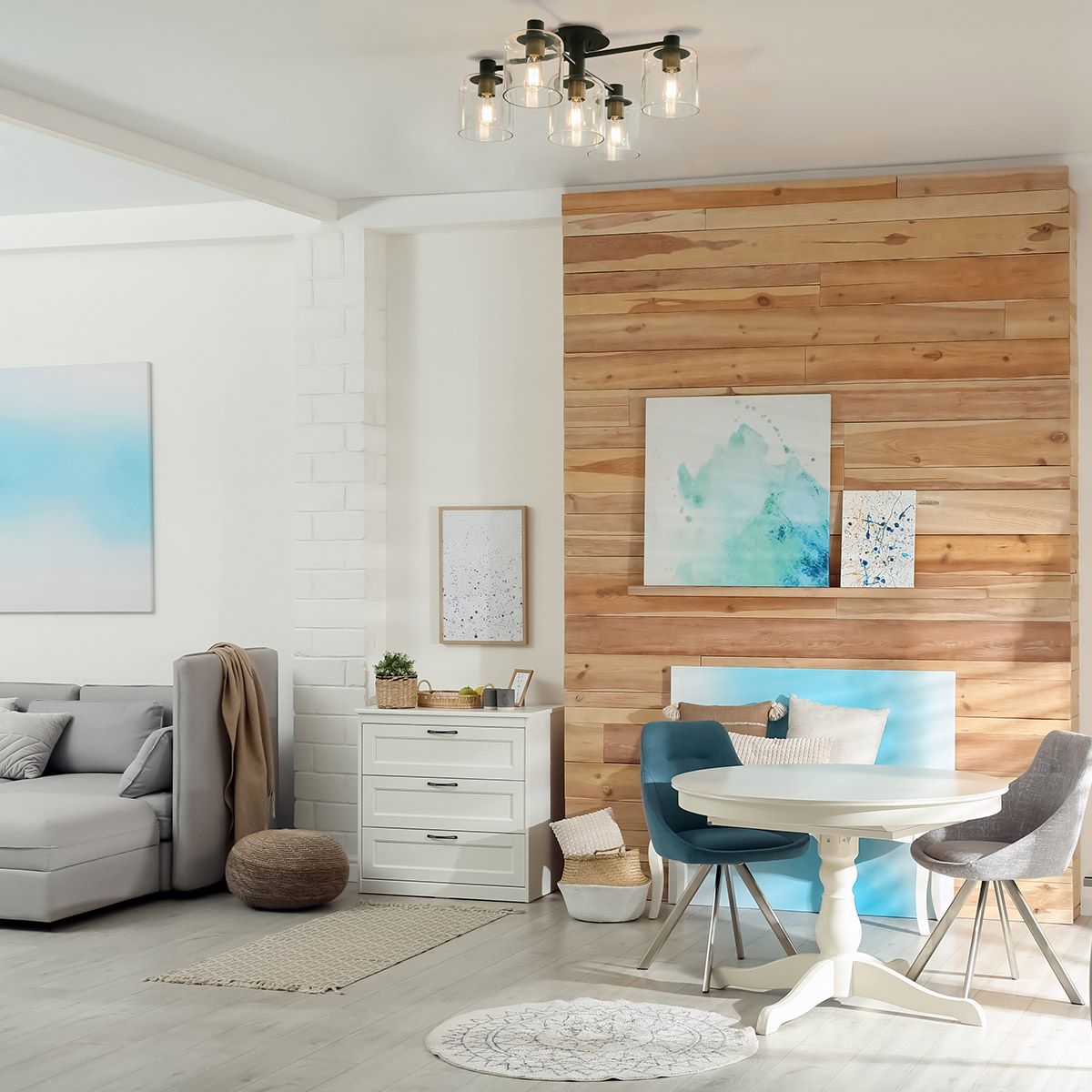 Axel 5 Light Black Semi-flush Ceiling Light